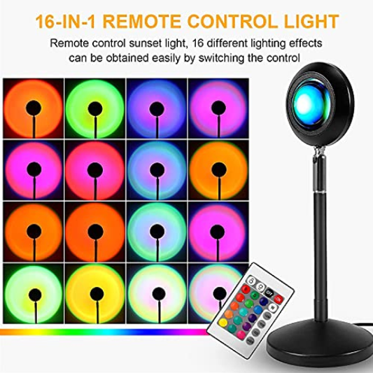 Lampa cu lupa videografie si telecomanda- efecte Sunset, Rainbow, Sunrise, Sun
