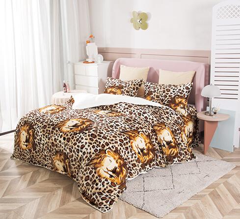 Lenjerie pat cocolino 2 persoane, 4 piese - model leu