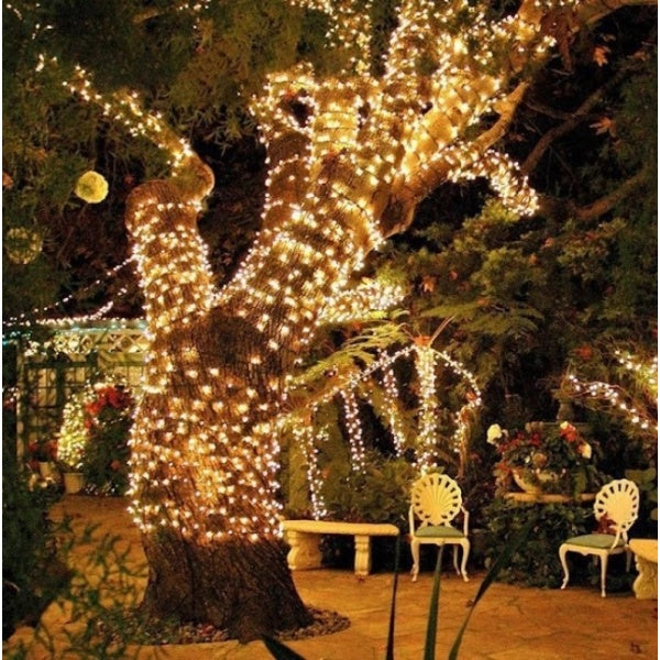 Set 2 x Decoratiune solara 30m 300 leduri - alb cald