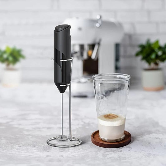 Mixer Electric pentru Spuma Lapte, Spumator Cafea Portabil cu Suport Metalic