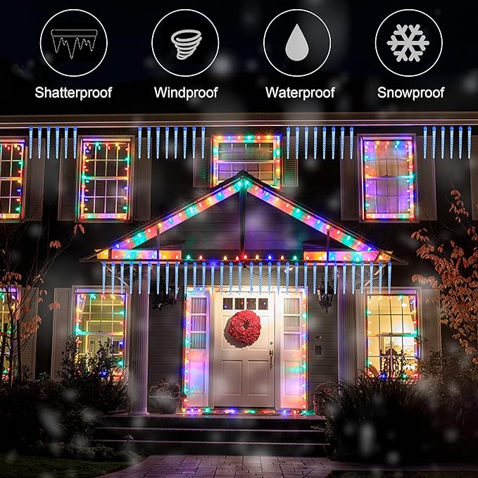 Decoratiune cu 8 turturi 20-30 cm, 36 LED, 3 metri