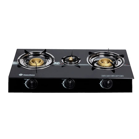 Aragaz cu Plita din Sticla Securizata cu 3 Ochiuri, Gpl butelie