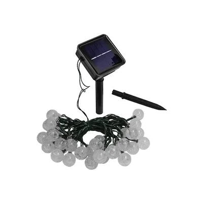 Set 2 x Decoratiune cu Incarcare Solara, 5 Metri, 30 Globulete - Alb Rece