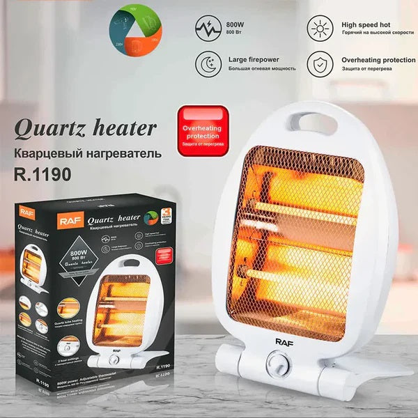 Aeroterma Electrica Quartz Heater, Putere 800W, 2 Trepte de Incalzire, 38x25x9cm