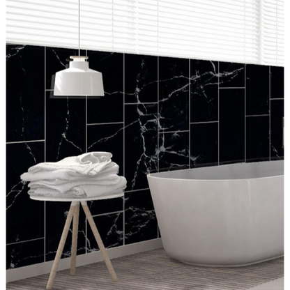 Set 10 x Tapet 3D Autoadeziv cu model marmura neagra, 30 cm x 60 cm x 6mm