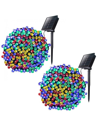 Set 2 x Decoratiune cu Incarcare Solara 100 LED, 10 Metri - Multicolor