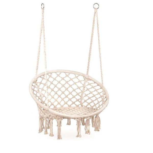 Scaun Rotund Tip Leagan Suspendat, Cu Franjuri, 80CM