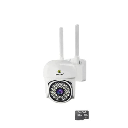 Camera de Supraveghere Video Jortan, 32 Leduri, Rotative, Infrarosu, Rezistanta la apa + Card 32 GB