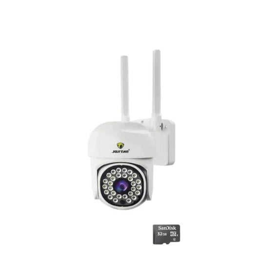 Camera de Supraveghere Video Jortan, 32 Leduri, Rotative, Infrarosu, Rezistanta la apa + Card 32 GB