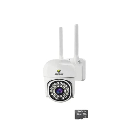 Camera de Supraveghere Video Jortan, 32 Leduri, Rotative, Infrarosu, Rezistanta la apa + Card 32 GB