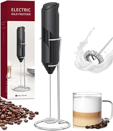 Mixer Electric pentru Spuma Lapte, Spumator Cafea Portabil cu Suport Metalic