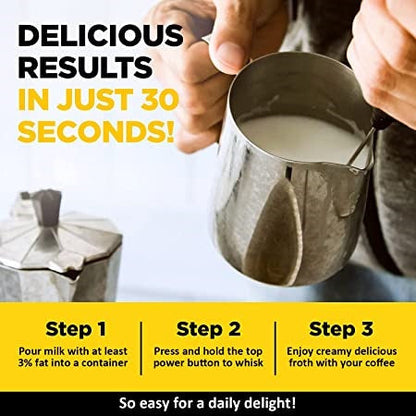 Mixer Electric pentru Spuma Lapte, Spumator Cafea Portabil cu Suport Metalic