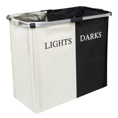 Cos de Rufe Dublu Alb/Negru, Cadru de Aluminiu , 110 L