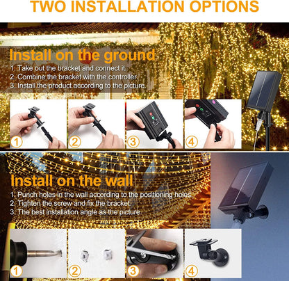 Set 3 x Decoratiune solara 100 LED - multicolor