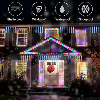 Decoratiune cu 8 turturi 20-30 cm, 36 LED, 3 metri