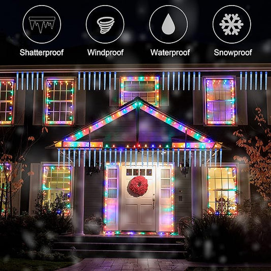 Decoratiune cu 8 turturi 20-30 cm, 36 LED, 3 metri