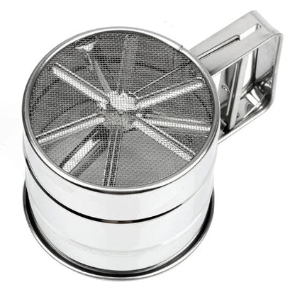 Cana din Inox cu Sita pentru Cernut Faina sau Zahar