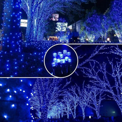 Lichidare de stoc: Decoratiune Solara pentru Exterior IP44, 1000 led-uri, 100m, liniara - Albastru