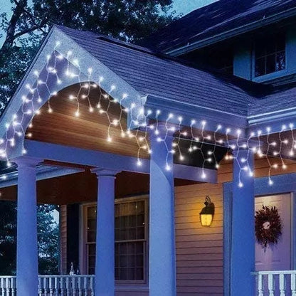 Decoratiune - Franjuri, cu LED-uri Tip Turturi, 12 metri - Alb Rece