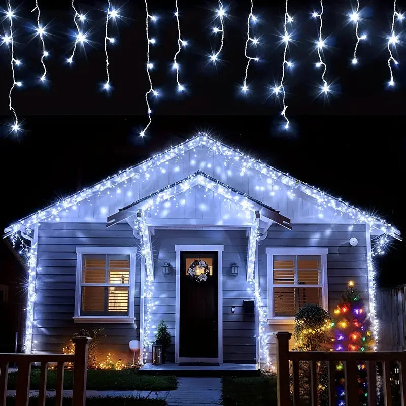 Decoratiune - Franjuri, cu LED-uri Tip Turturi, 12 metri Diverse Culori