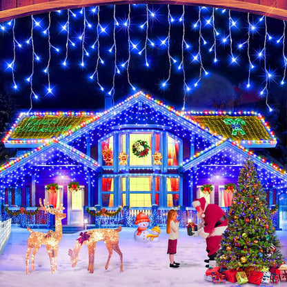 Decoratiune - Franjuri, cu LED-uri Tip Turturi, 12 metri Diverse Culori