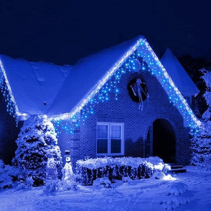Decoratiune - Franjuri, cu LED-uri Tip Turturi, 12 metri - Albastru
