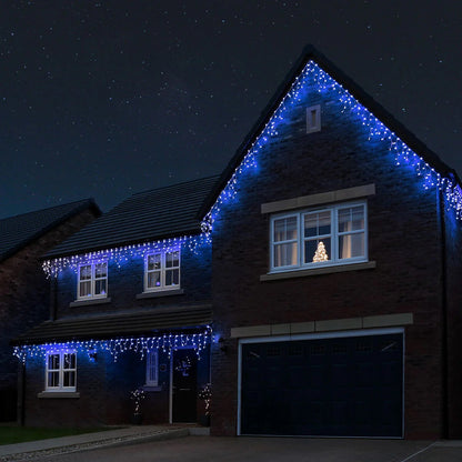 Decoratiune - Franjuri, cu LED-uri Tip Turturi, 12 metri - Albastru