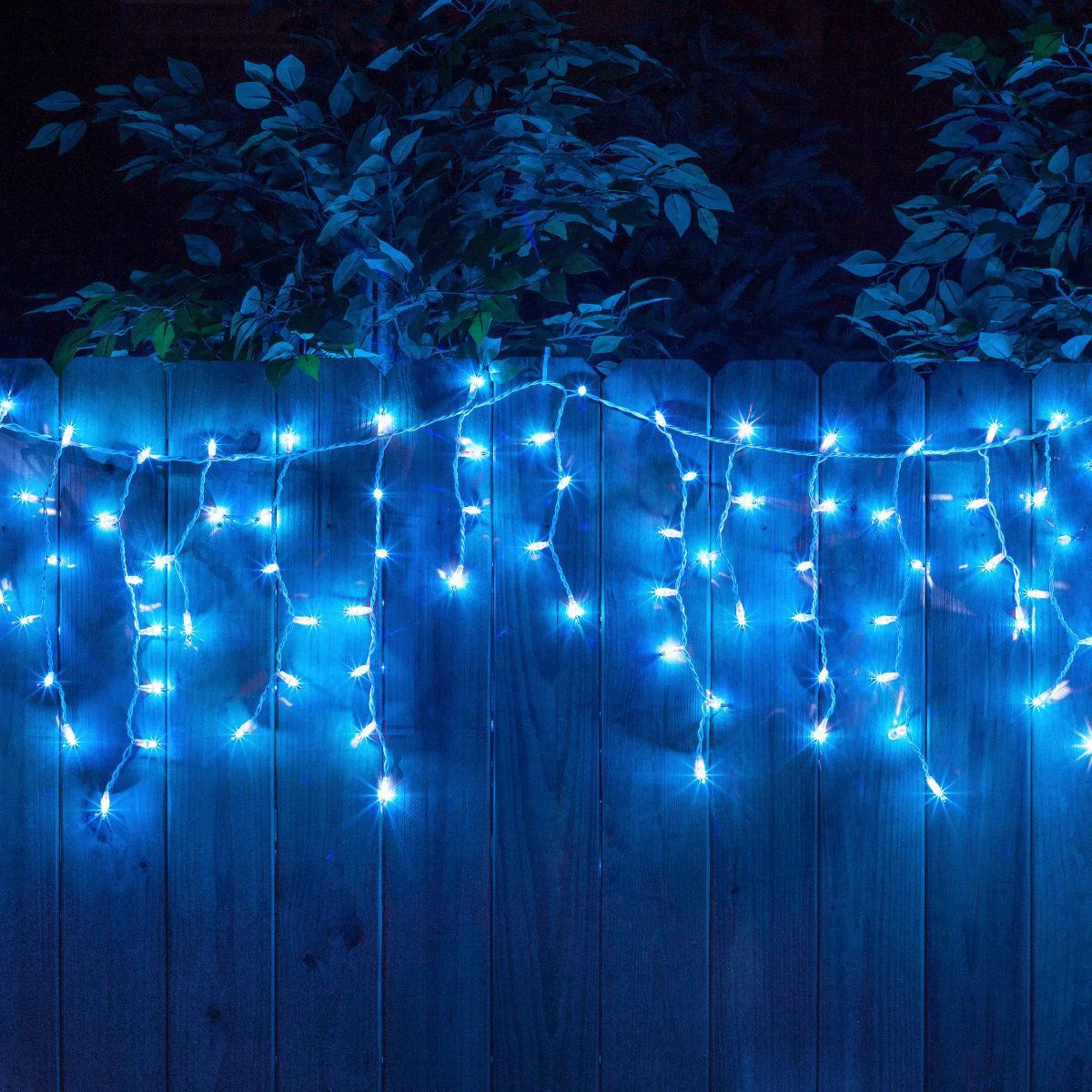 Set 2 x Decoratiune - Franjuri, cu LED-uri Tip Turturi, 12 metri - Albastru