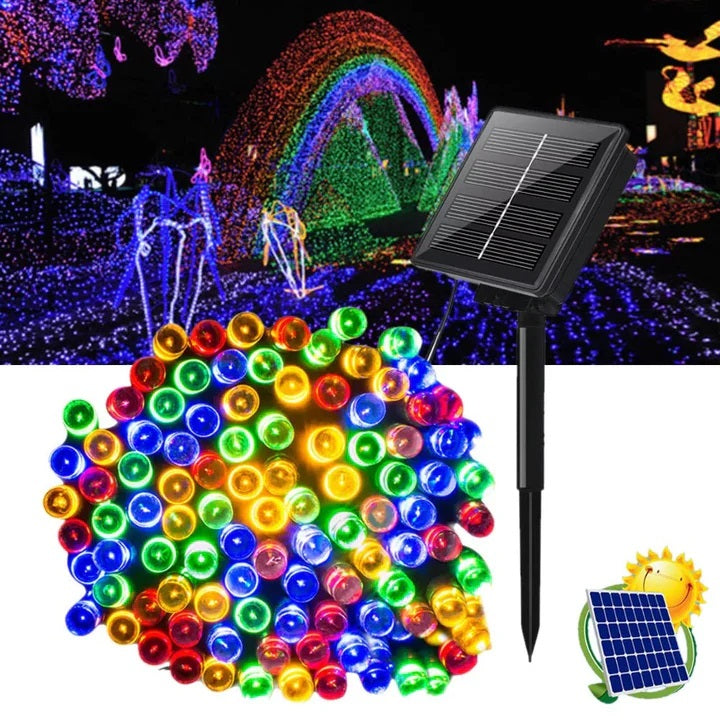 Set 2 x Decoratiune cu Incarcare Solara, 50 metri, 500 led - Multicolora
