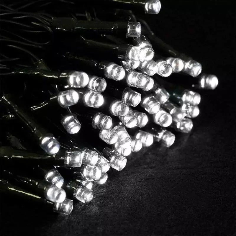 Set 2 x Decoratiune cu Incarcare Solara, 50 metri, 500 led - Alb Rece