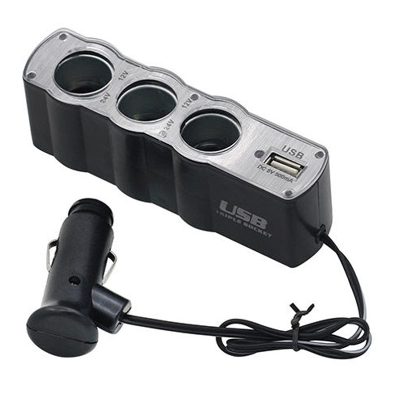 Pachetul condusului sigur -  Camera auto DVR HD 1080p cu display de 2.4 inch + Kit pentru repararea caroseriei auto (Pops-a-Dent) + Priza tripla cu USB pentru auto