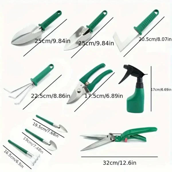 Set profesional de unelte pentru grădinărit – 10 piese esențiale pentru plantare, îngrijire și întreținerea grădinii tale!