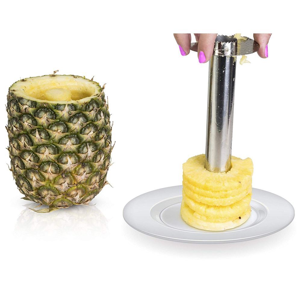 Dispozitiv pentru decojit/feliat ananas, material inox