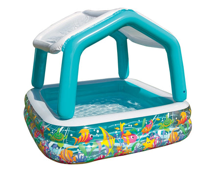 Piscina Gonflabila cu Acoperis model Casuta pentru Copii si Protectie UV ,157 x 157 x 122 cm