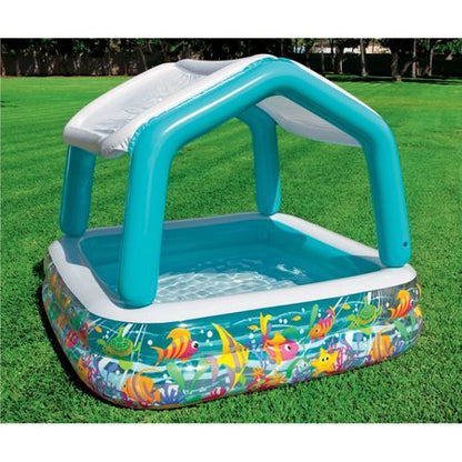 Piscina Gonflabila cu Acoperis model Casuta pentru Copii si Protectie UV ,157 x 157 x 122 cm